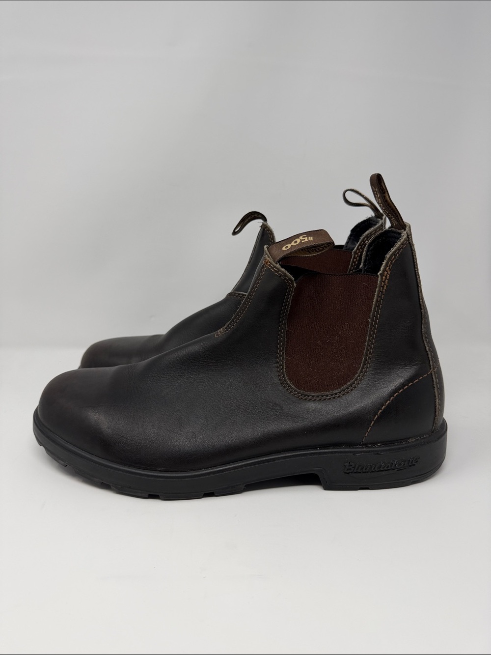 Blundstone Men's #500 Chelsea Pull on Boots - Brown Leather - 13
